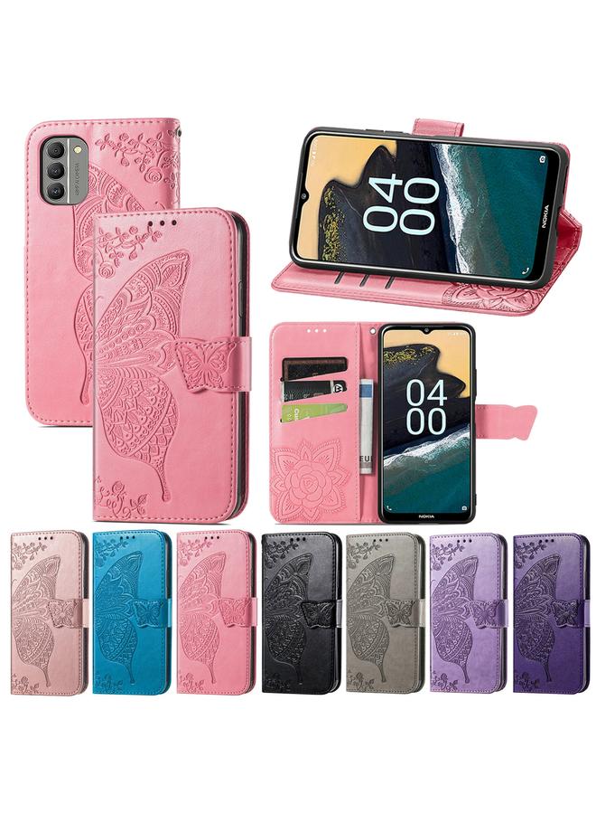 S-TOP Case For Nokia G400 Butterfly Love Flower Embossed Leather Phone Case - Image 5