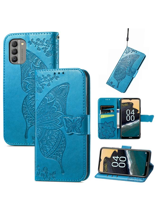 S-TOP Case For Nokia G400 Butterfly Love Flower Embossed Leather Phone Case - Image 1