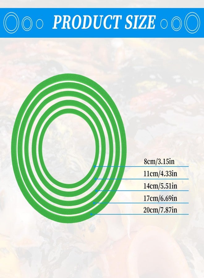 Jeffdad جيفداد، 5 قطع من حلقات النباتات العائمة لأحواض السمك، حلقات تغذية الأسماك المصنوعة من الفوم، حلقات تغذية لأحواض السمك، لاعتراض النباتات العائمة (أخضر) - Image 2