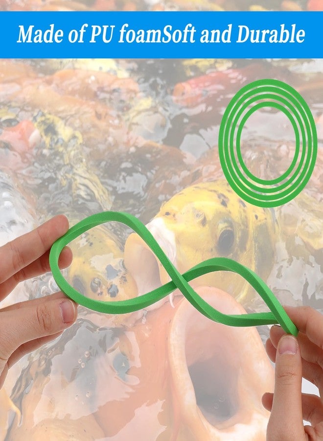 Jeffdad جيفداد، 5 قطع من حلقات النباتات العائمة لأحواض السمك، حلقات تغذية الأسماك المصنوعة من الفوم، حلقات تغذية لأحواض السمك، لاعتراض النباتات العائمة (أخضر) - Image 3