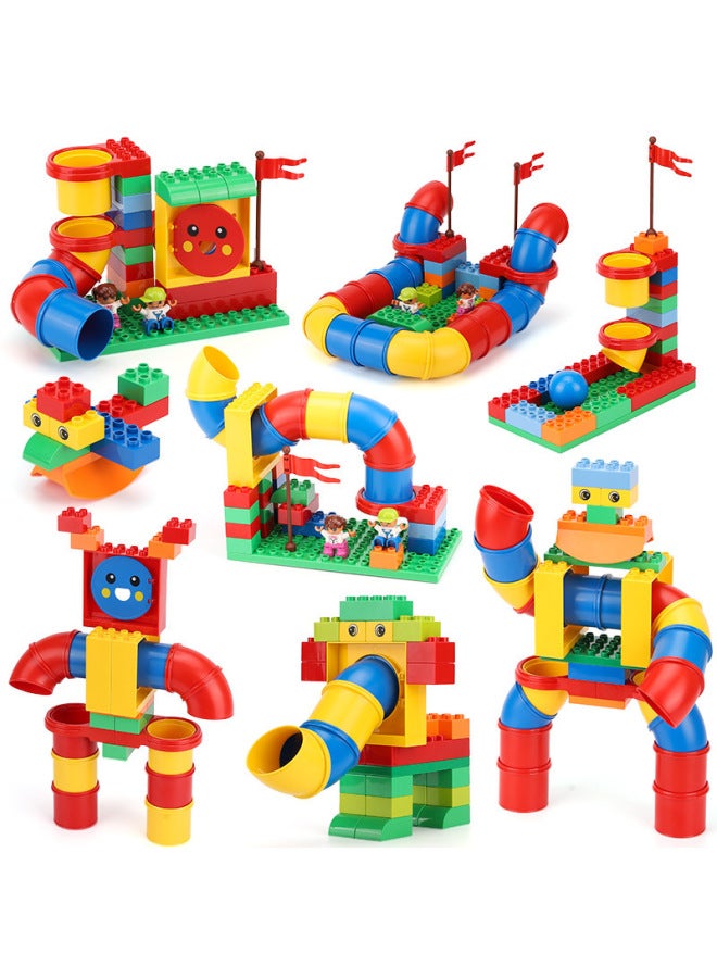 Compatible With Lego Large Particle Teaching Aware Building Blocks Set Variable Engineering Pipeline 9656 45002 9076 9090-Color:45002 + Storage Box + Manual