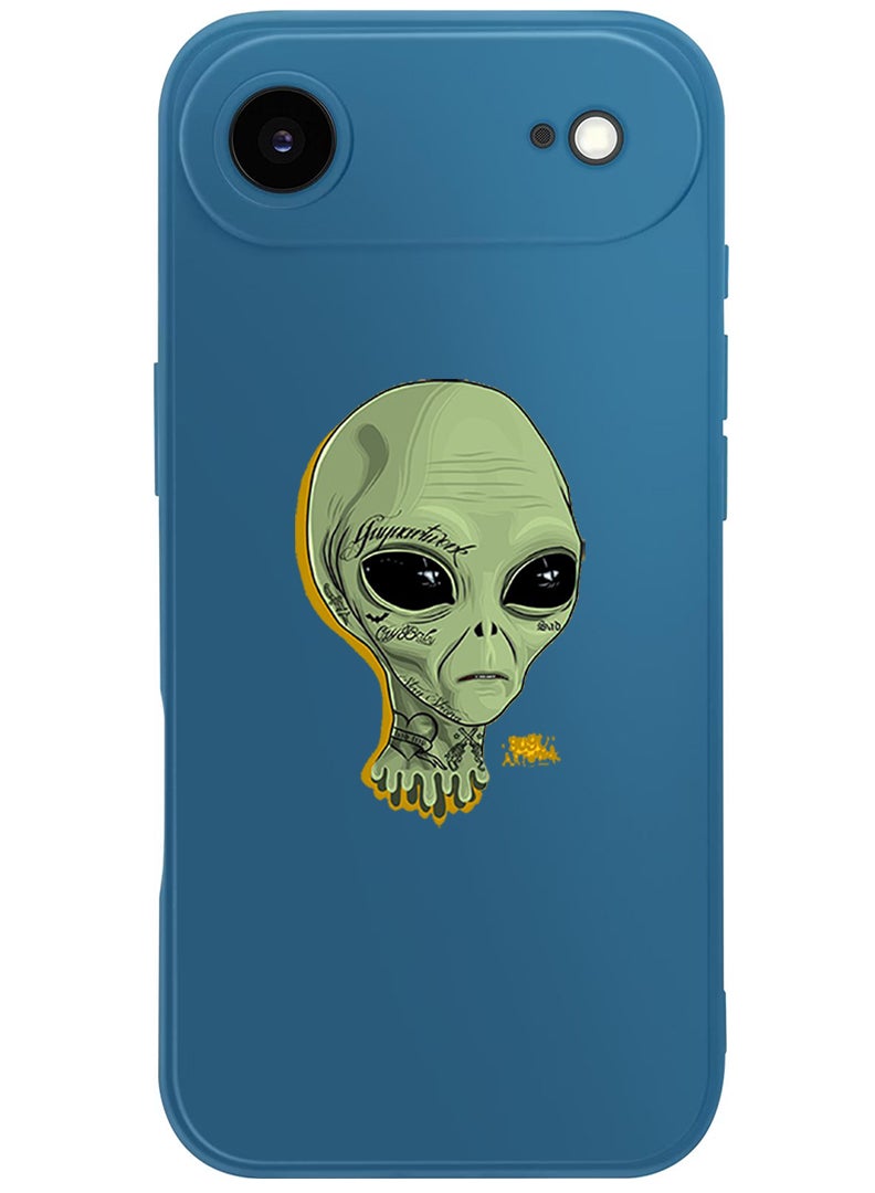 Theodor Protective Slim Fit Case Liquid Silicone Cover with Full Body Protection Anti-Scratch Shockproof Case For Apple iPhone 17 Air (Blue) alien - Image 1