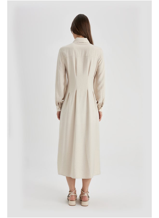 DeFacto - Woman Shirt Neck Long Sleeve Woven Dress - Image 1