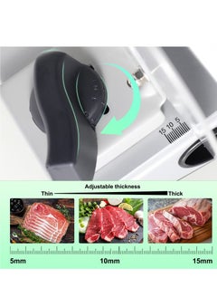 Aookay [Updated] Meat Slicer, 200W Electric Deli Food Slicer with 2 Removable 19 cm Stainless Steel Blades, Adjustable Thickness Meat Slicer for Home, Food Slicer Machine for Lamb, Beef, Bread  - Image 3