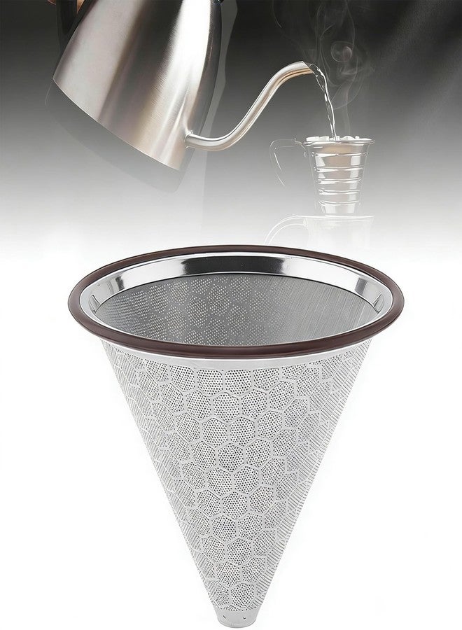 ESMAVO Reusable Coffee Filter, Stainless Steel Permanent Coffee Filter, Cone Pour Over Coffee Filter Compatible with Hario V60, Ovalware, Chemex, Coffee Dripper for Cuisinart Coffee Maker Filter and Brewer - Image 1