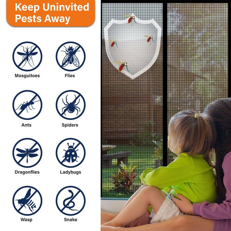 Mdavo Magnetic Screen Doorï¼ŒFiberglass Screen Door Meshï¼ŒKeep Bugs Out, Heavy-Duty Mesh Curtain,Pet and Kid Friendly, Works with Front Doors, Sliding Doorsï¼ˆ38x83 Inch Fiberglass - Image 5
