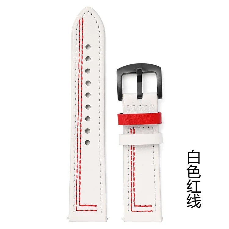 Bluejw 20mm 22mm Replacement Genuine Leather Watch Strap Belt for Huawei Samsung Garmin Watch Bracelet - Image 1