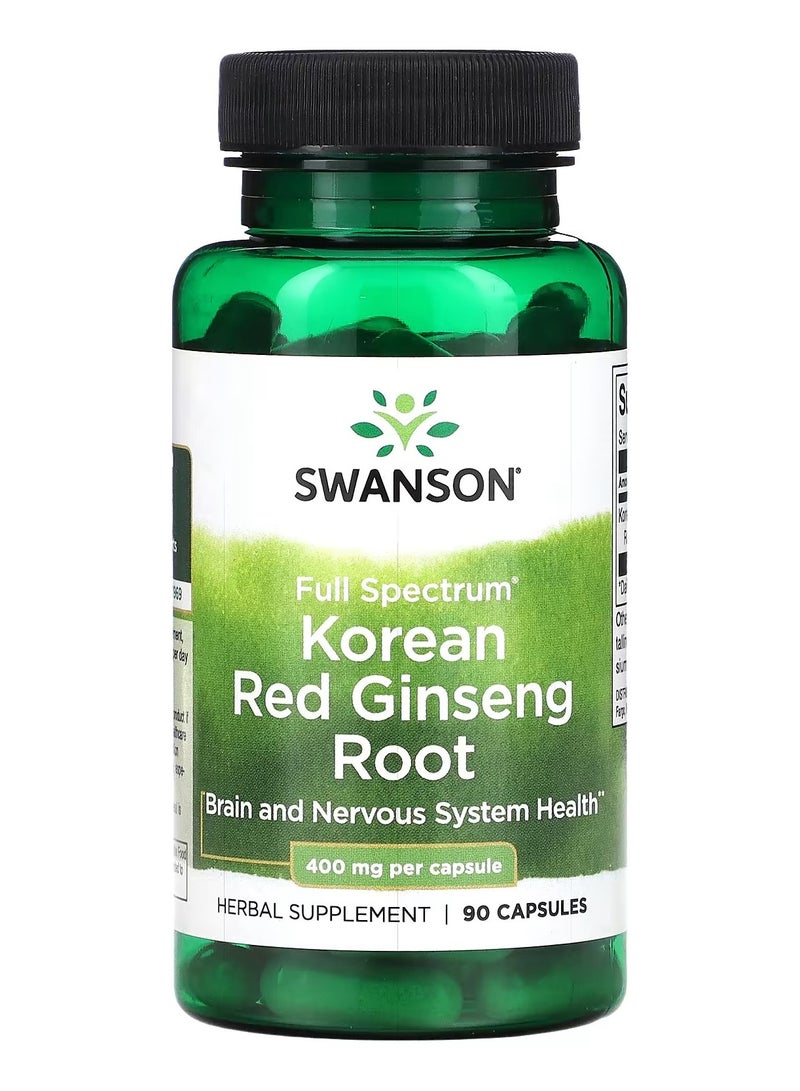 سوانسون Swanson, جذر الجينسنغ الأحمر الكوري كامل الطيف، 400 مجم، 90 كبسولة