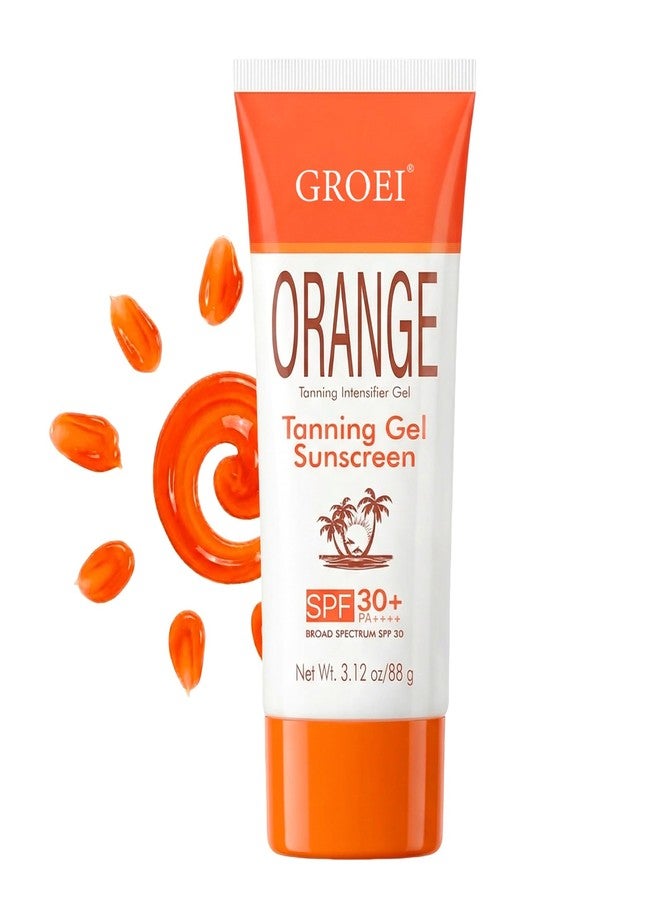 GROEI Tanning Gel Sunscreen SPF 30+ – Sun Tan Booster with Coconut Oil & Vitamin E, Water-Resistant, Hydrating Tanning Intensifier Gel for Beach & Outdoor Use, 3.12oz - Image 1