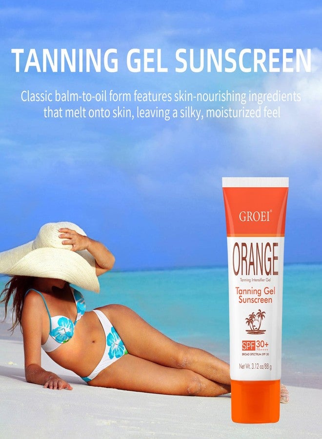 GROEI Tanning Gel Sunscreen SPF 30+ – Sun Tan Booster with Coconut Oil & Vitamin E, Water-Resistant, Hydrating Tanning Intensifier Gel for Beach & Outdoor Use, 3.12oz - Image 2