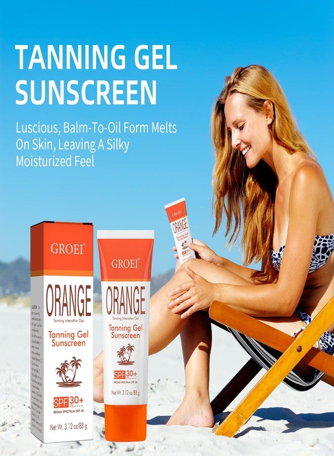 GROEI Tanning Gel Sunscreen SPF 30+ – Sun Tan Booster with Coconut Oil & Vitamin E, Water-Resistant, Hydrating Tanning Intensifier Gel for Beach & Outdoor Use, 3.12oz - Image 4
