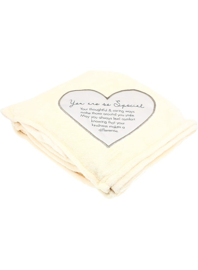 Pavilion Gift Company 19500 Comfort Blanket - You are So Special Thick Warm 320 GSM Royal Plush Throw Blanket, Beige - Image 5