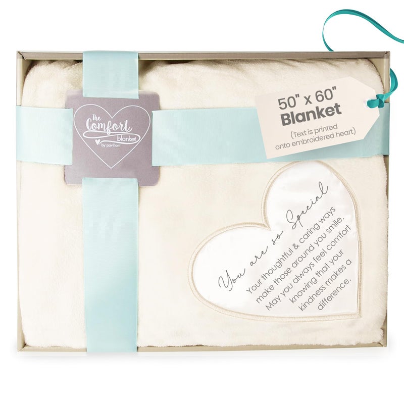 Pavilion Gift Company 19500 Comfort Blanket - You are So Special Thick Warm 320 GSM Royal Plush Throw Blanket, Beige - Image 1