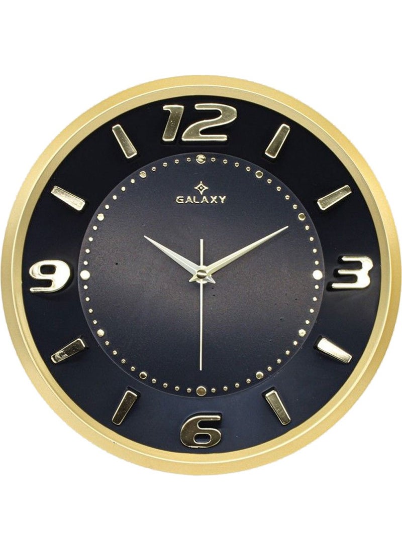 Galaxy Black Case Gold Leaf Wall Clock 78-Ka 