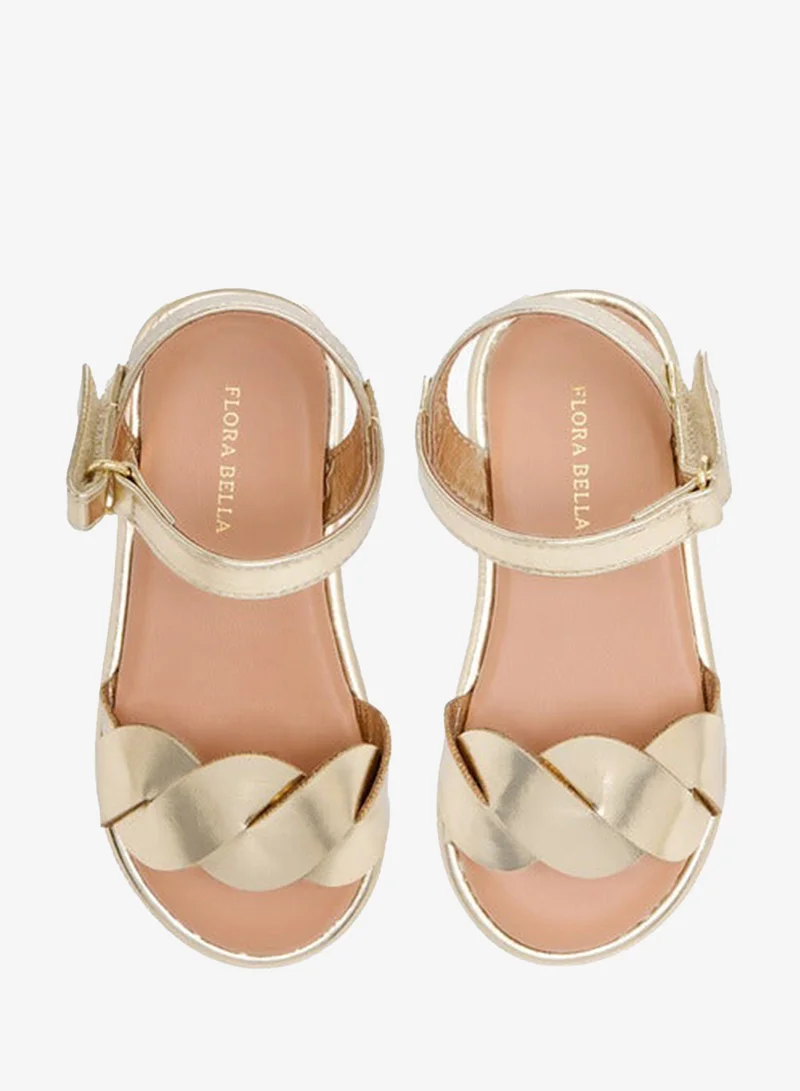 Flora Bella By Shoexpress Girls Strap Detail Sandals with Hook and Loop Closure