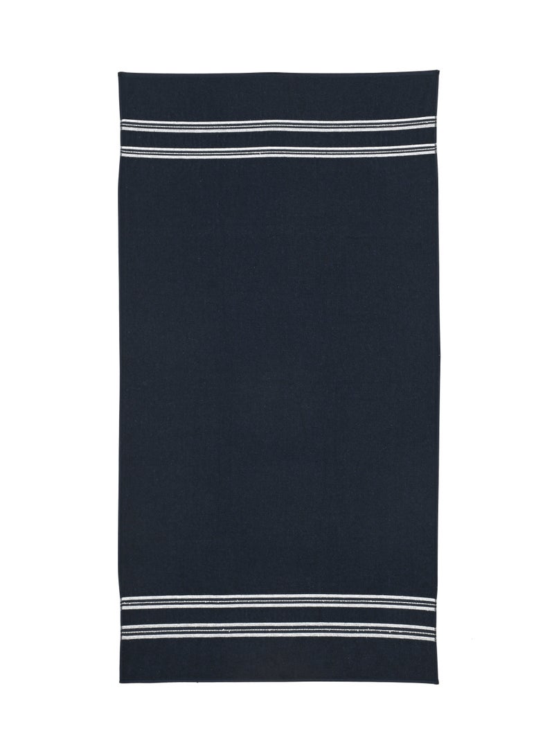 AURIO Premium 100% Cotton Ultra-Soft Bath Towel – 68x135 cm Large Absorbent Body Towel with Stylish Double White Stripe Dobby Border – Navy Blue Luxury Hotel & Spa Collection - Image 4