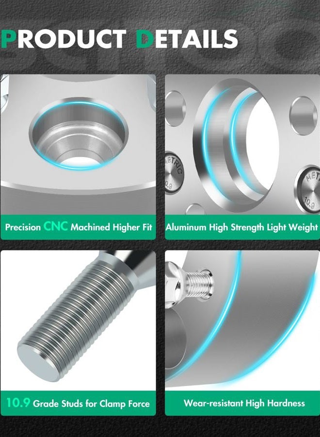 SCITOO 4 pcs 4LUG 1 inch Wheel Spacers Adapters 4x108 to 4x100 with 12x1.5 Studs 78.1CB Compatible with for Mus-Tang II 1974-1978 for Escort 1981-1990 - Image 5