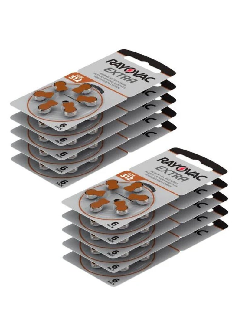 Rayovac Extra (Size 312) Hearing Aid Batteries Zinc-Air 0% Mercury - 60 Pieces - Image 2