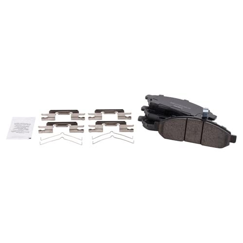TRQ Front Brake Pads Ceramic Compatible with 2015-2018 Chevrolet City Express 2005-2022 Nissan Frontier 2011-2014 LEAF 2013-2021 NV200 2005-2012 Pathfinder 2005-2015 Xterra 2009-2012 Suzuki Equator - Image 1