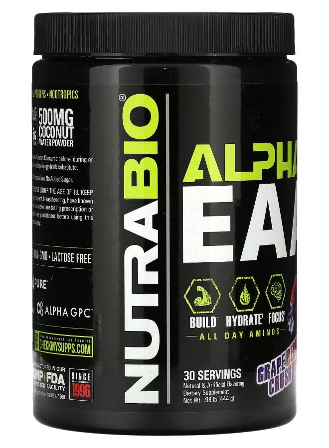 NutraBio Alpha EAA Grape Berry Crush 0.98 lb (444 g) - Image 2