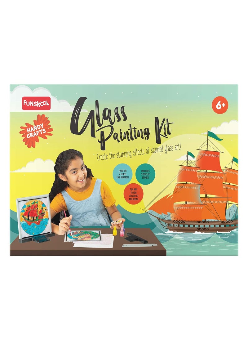 Funskool Funskool - Handycrafts Glass Painting, Arts and Craft for Creative Painting,for Kids 6 Years Above Girls an & Handy Crafts Pop Up Greeting Cards, Multi Color,Set of 2  - Image 4