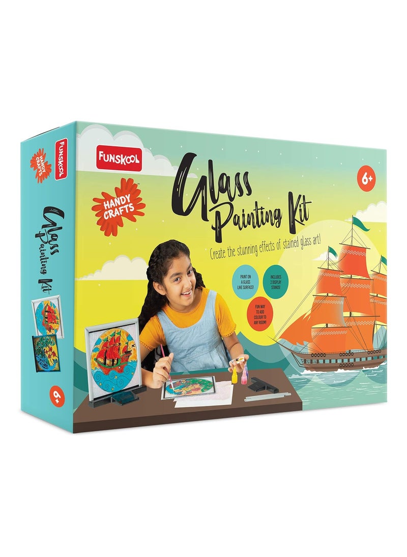 Funskool Funskool - Handycrafts Glass Painting, Arts and Craft for Creative Painting,for Kids 6 Years Above Girls an & Handy Crafts Pop Up Greeting Cards, Multi Color,Set of 2  - Image 2