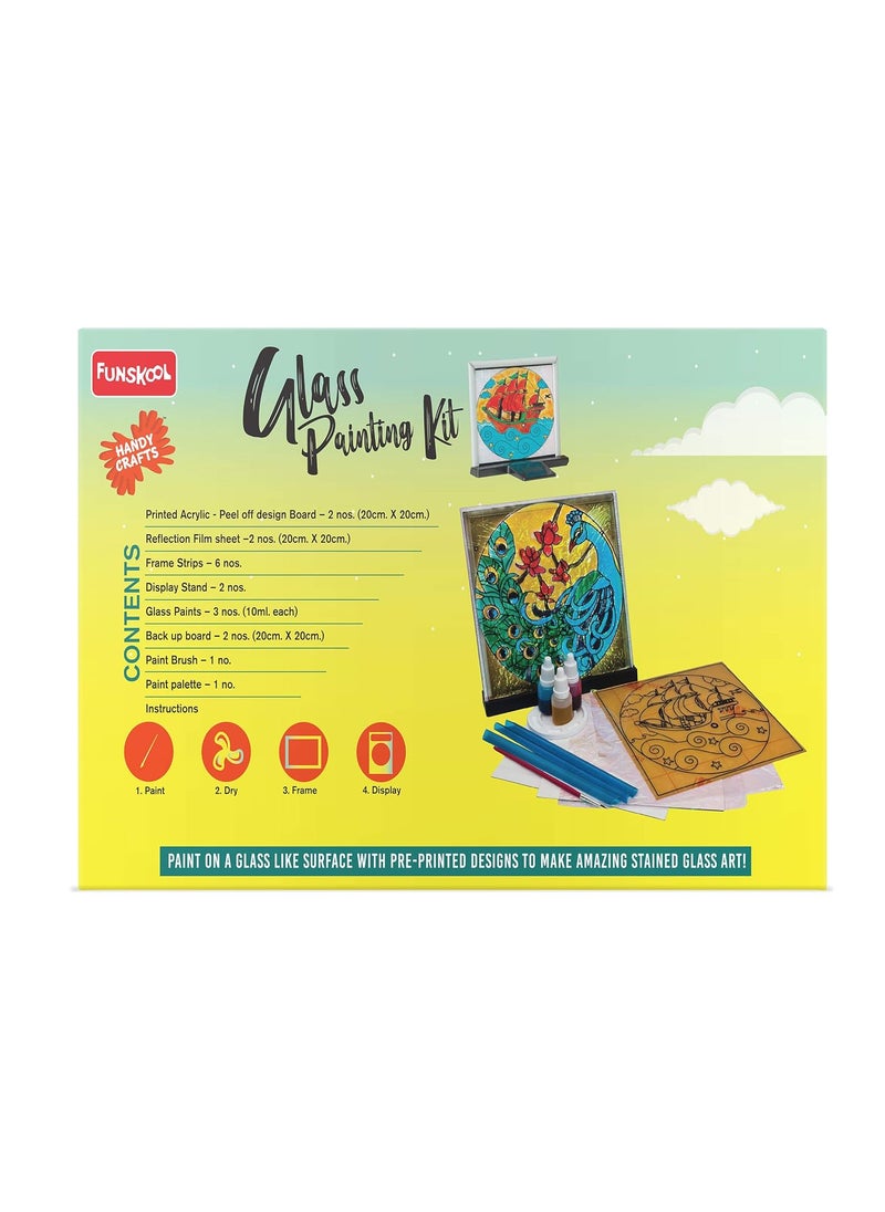 Funskool Funskool - Handycrafts Glass Painting, Arts and Craft for Creative Painting,for Kids 6 Years Above Girls an & Handy Crafts Pop Up Greeting Cards, Multi Color,Set of 2  - Image 3
