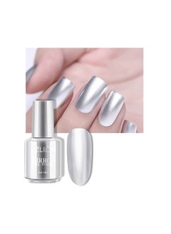 KYDA 18Ml Mirror Nail Polish Bright Colorful Nail Polish For Nail Art Longlasting Mirror Effect Nail Glue Gorgeous Reflective Manicure Nail Lacquerssilver 0.61 Fl Oz  - Image 1