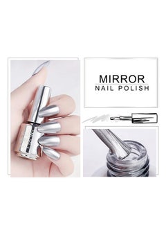 KYDA 18Ml Mirror Nail Polish Bright Colorful Nail Polish For Nail Art Longlasting Mirror Effect Nail Glue Gorgeous Reflective Manicure Nail Lacquerssilver 0.61 Fl Oz  - Image 2