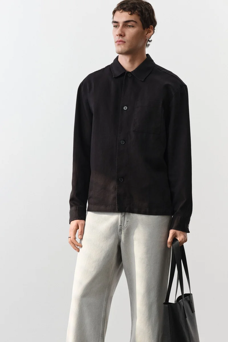 اتش اند ام جينز بقصة واسعة وخصر عالي