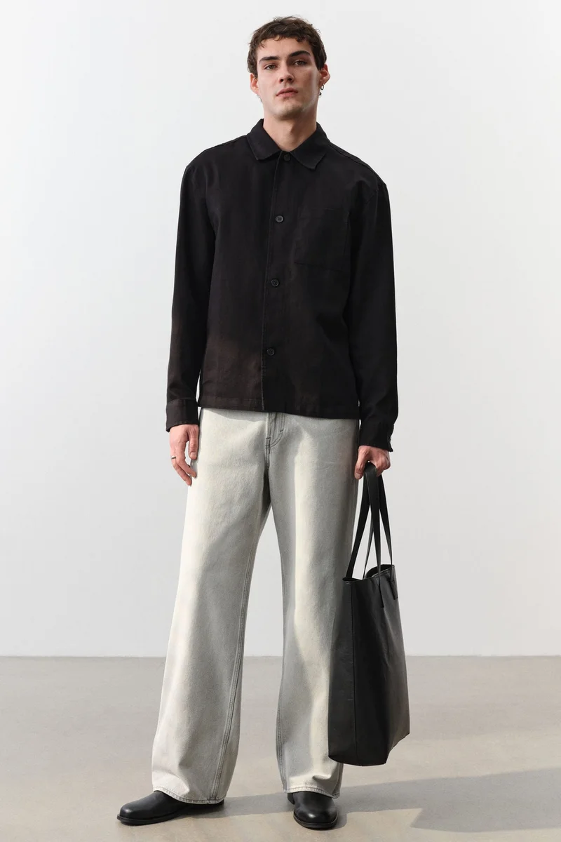 اتش اند ام جينز بقصة واسعة وخصر عالي