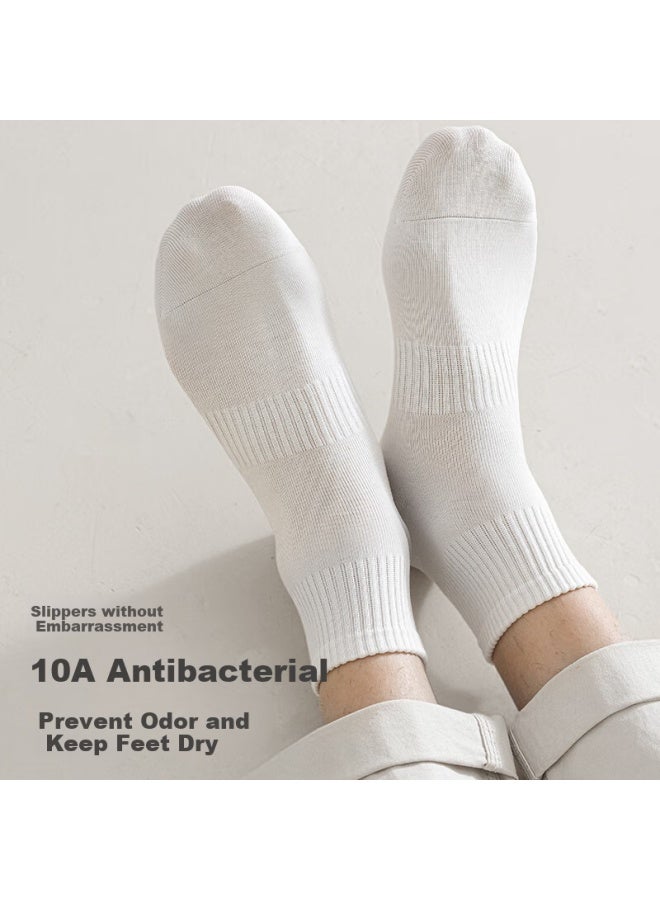 COTTON Xiaonian Men'S Short Socks Summer Thin Section 【100% Pure Cotton 10A Antibacterial And Deodorant】Breathable Low-Cut Short Tube 6 Pairs Pack - Image 5