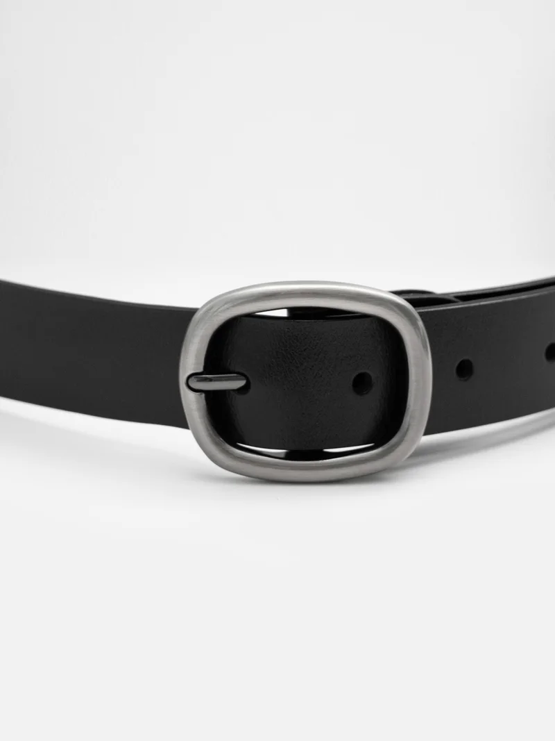 Lichi  Wide leather belt with oval buckle  | Best Price UAE
