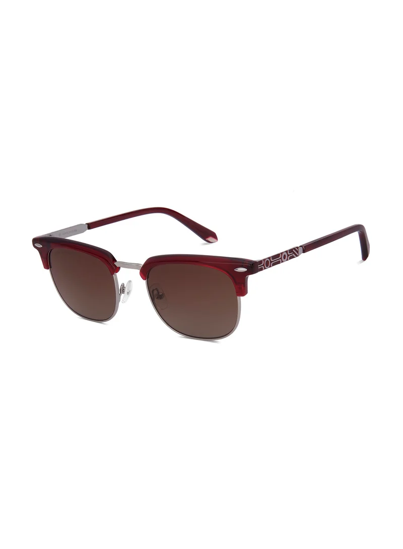 John Jacobs John Jacobs | Silver - Brown | Full Rim Clubmaster Stylish &amp; Premium Sunglasses | Urban Elegance | 100% UV Protected (UV400) | Women | Medium | JJ S17081