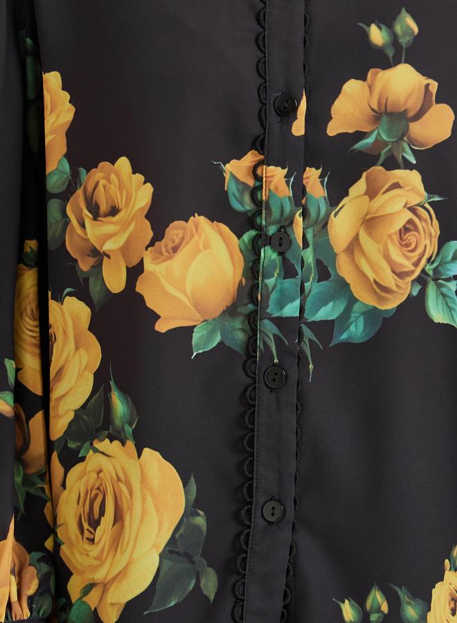 Styli Women Black Floral Printed Shirt - Image 4