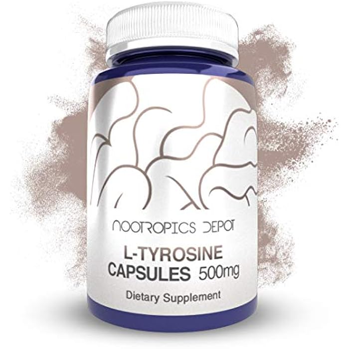 Nootropics Depot L-Tyrosine Capsules | 500mg | 120 Count | Amino Acid Supplement | Supports Healthy Stress Levels | Boosts Energy | Promotes Mental Alertness, Focus and Clarity - Image 1
