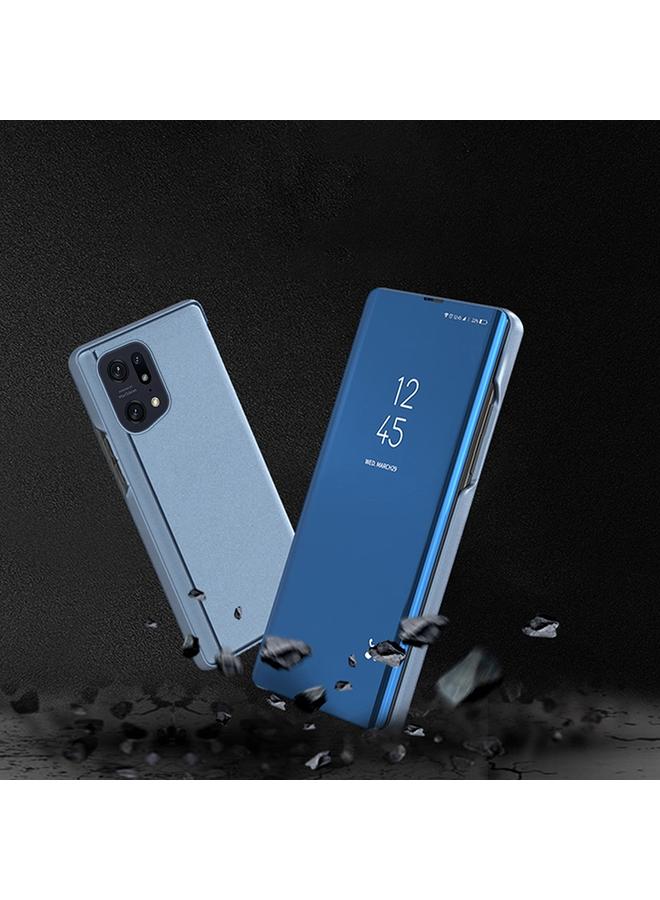 S-TOP Case For OPPO Find X5 Plated Mirror Horizontal Flip Leather Case with Holder - Image 4