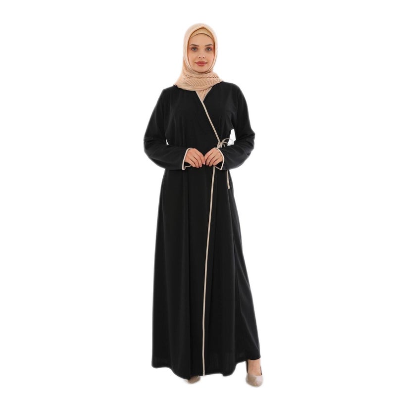 Elanesa Side Tied Prayer Dress(12330,Black,XLarge) - Image 3