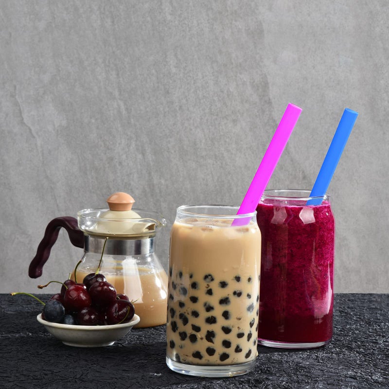 ALINK Assorted Bright Colors Jumbo Smoothie Straws  Wide Plastic Disposable Straws  Pack of 100 Pieces - Image 5