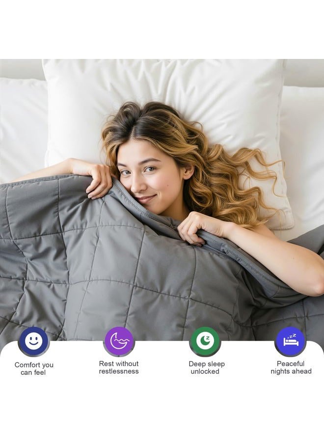XVCAS Weighted Blanket 15lbs 48"x72", Cooling Heavy Throw for 160-220lbs Persons, Premium Glass Beads & Soft Breathable Fabric for All-Season Sleeping Comfort - Image 2