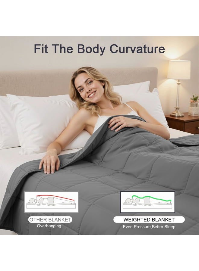 XVCAS Weighted Blanket 15lbs 48"x72", Cooling Heavy Throw for 160-220lbs Persons, Premium Glass Beads & Soft Breathable Fabric for All-Season Sleeping Comfort - Image 4