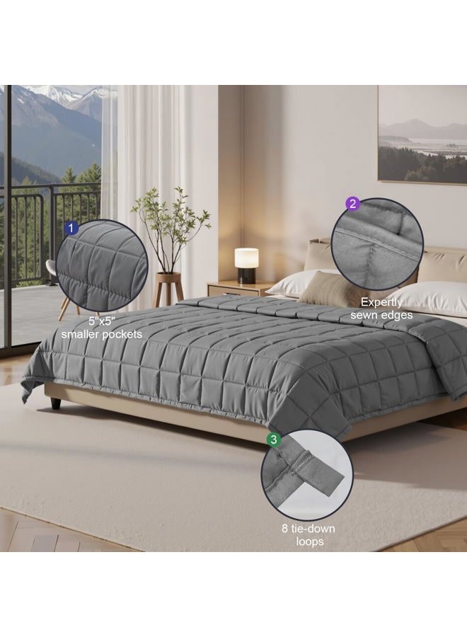 XVCAS Weighted Blanket 15lbs 48"x72", Cooling Heavy Throw for 160-220lbs Persons, Premium Glass Beads & Soft Breathable Fabric for All-Season Sleeping Comfort - Image 3