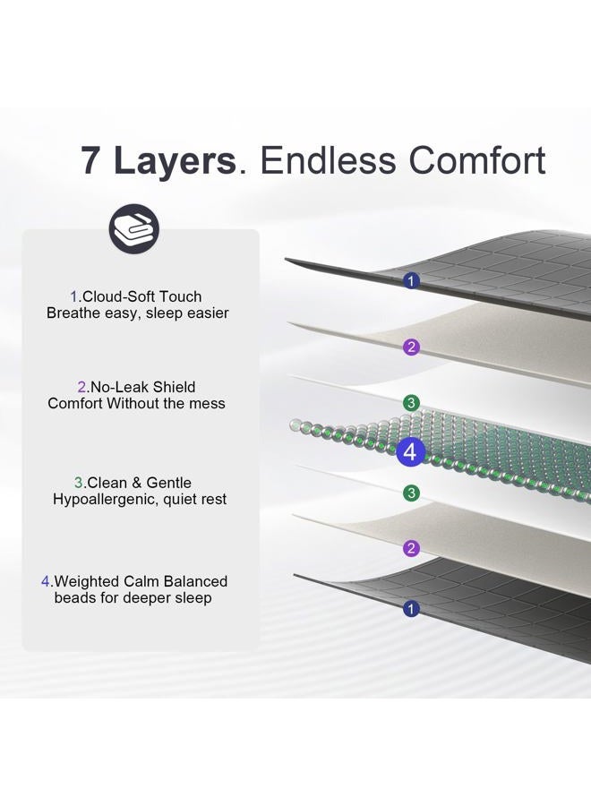 XVCAS Weighted Blanket 15lbs 48"x72", Cooling Heavy Throw for 160-220lbs Persons, Premium Glass Beads & Soft Breathable Fabric for All-Season Sleeping Comfort - Image 5