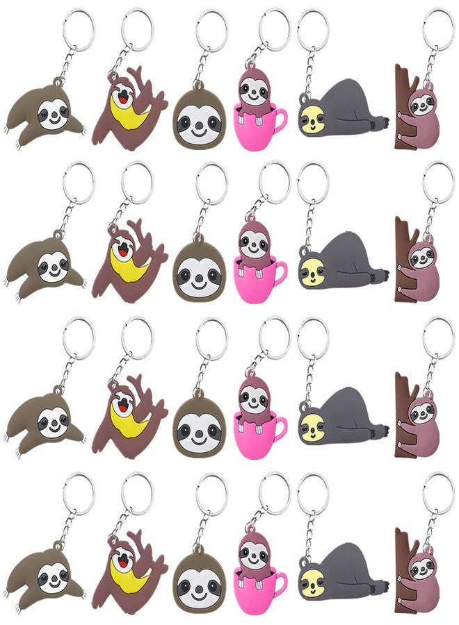 Elecrainbow 24 Pack Sloth Keyring Pack Party Favor for Sloth Lover, Guest Return Gift, Wild Animal Themed Party, Baby Shower, Birthday - Image 1