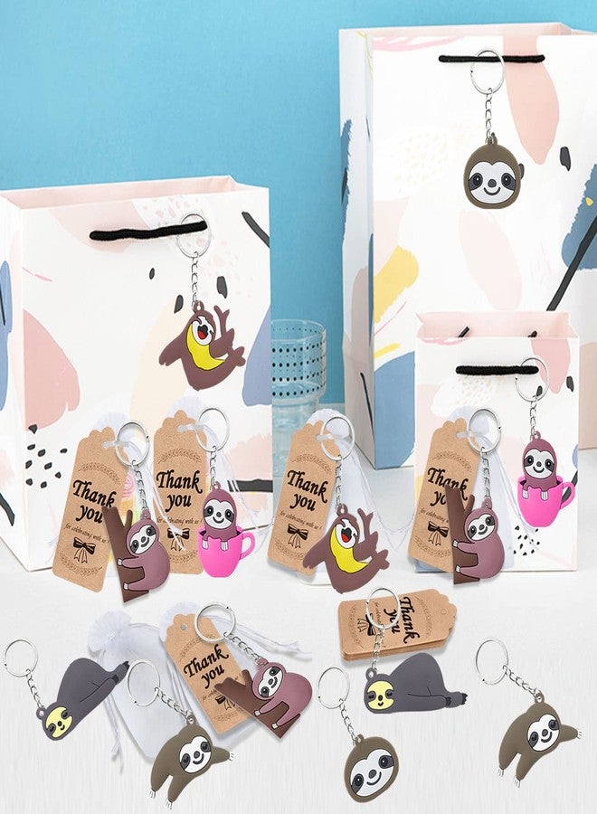Elecrainbow 24 Pack Sloth Keyring Pack Party Favor for Sloth Lover, Guest Return Gift, Wild Animal Themed Party, Baby Shower, Birthday - Image 4