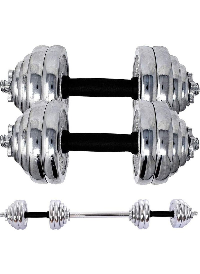 ULTIMAX Adjustable  Dumbbell Weights for Fitness Dumbbell Set with Barbell Connecting Rod Gym Weights-20kg - Image 1