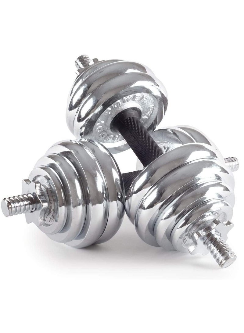 ULTIMAX Adjustable  Dumbbell Weights for Fitness Dumbbell Set with Barbell Connecting Rod Gym Weights-20kg - Image 3
