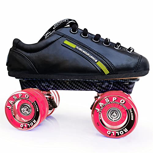 jaspo Unisex Pro Hyper Quad Outdoor Wheel Shoe Skates (2 Uk(Foot Length 22.5 Cms), Red) - Image 1