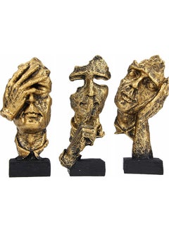 HOME TASTE Hometaste Thinker Statue Abstract And Creative Desk Decorations Hand And Face Statues Silence Thinker Statue Sculptures Face And Fingre Statue For Home Office Decoration (Bronze) 