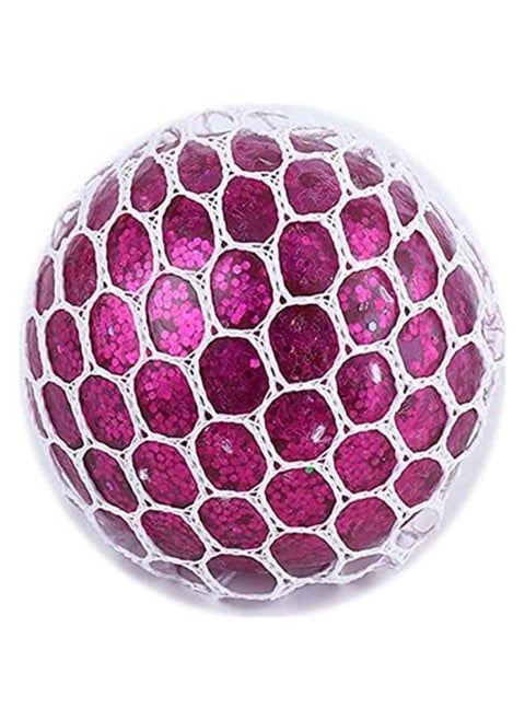 Fancy Stress Balls Squishy Balls Sensory Stress and Anxiety Relief Stress Ball Fidget Toys, GLITTER SPARKLING Squishy Ball Squeeze Toys-PINK